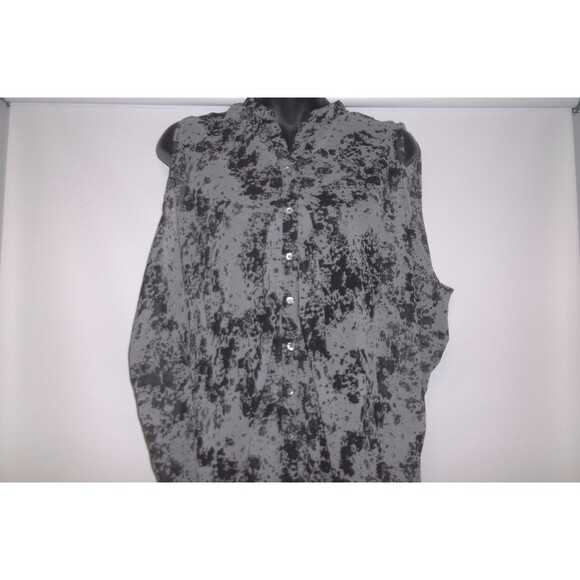 Millau Multi - Color Gray Black Print Sheer Sleeveless Blouse Size Small S - Picture 2 of 7